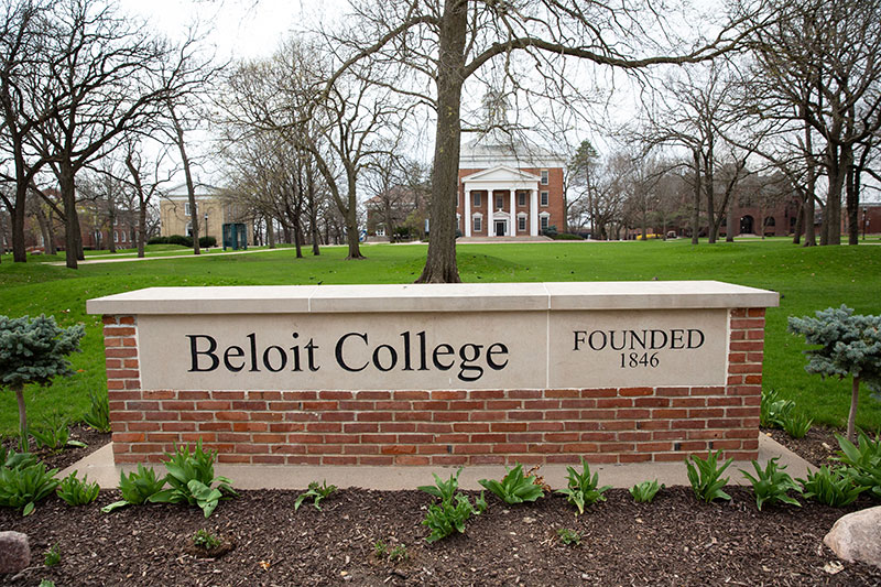 A Beloit College sign. Links to Gifts of Real Estate